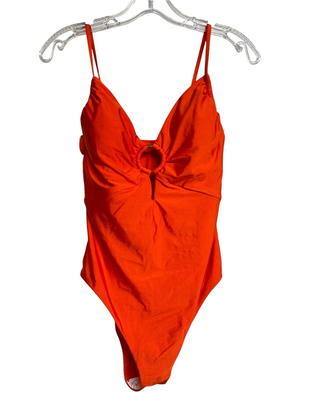 New Sunshine 79 Bright Orange One-Piece Swimsuit with Ring Detail Bathing Suit